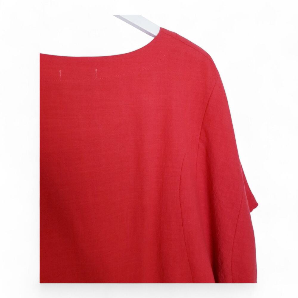 IZURIA Top Vermilion Lagenlook Cocoon 100% Cotton - Size 2XL - Picture 4 of 8